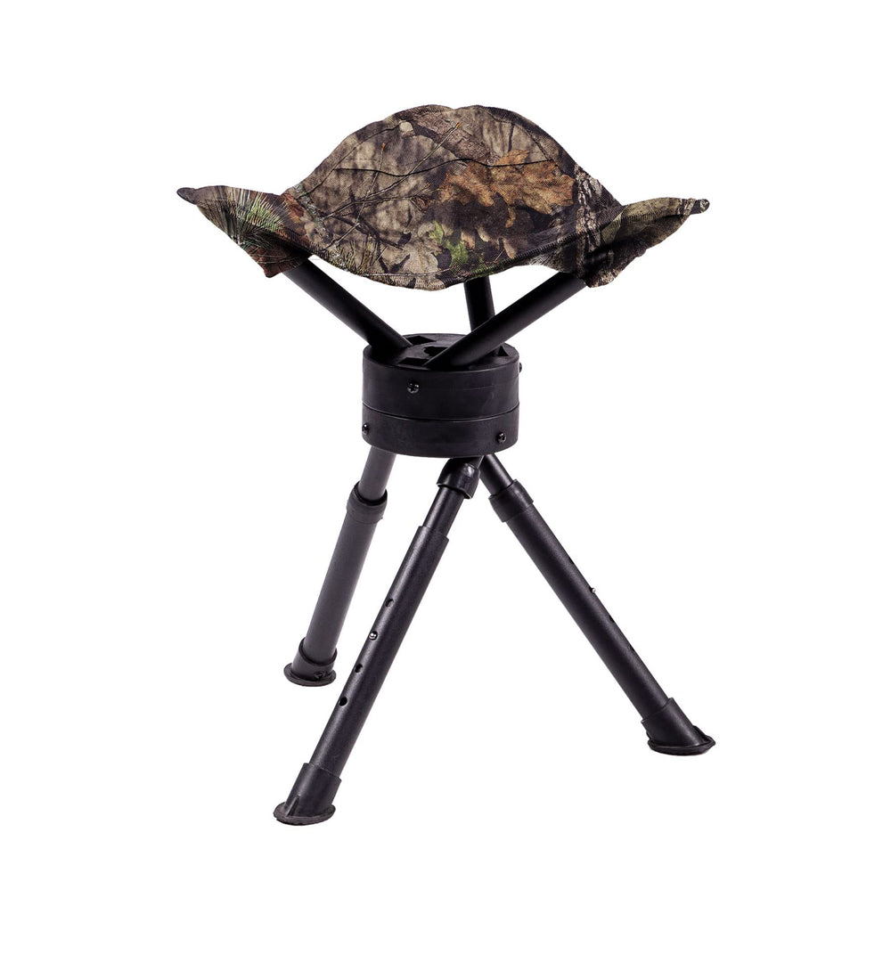 Ameristep Tripod Swivel Stool in camouflage with powder-coated steel frame.