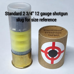 Ames Targets BlastCloud 1-inch cylinder target shown in a lineup for close-range work.