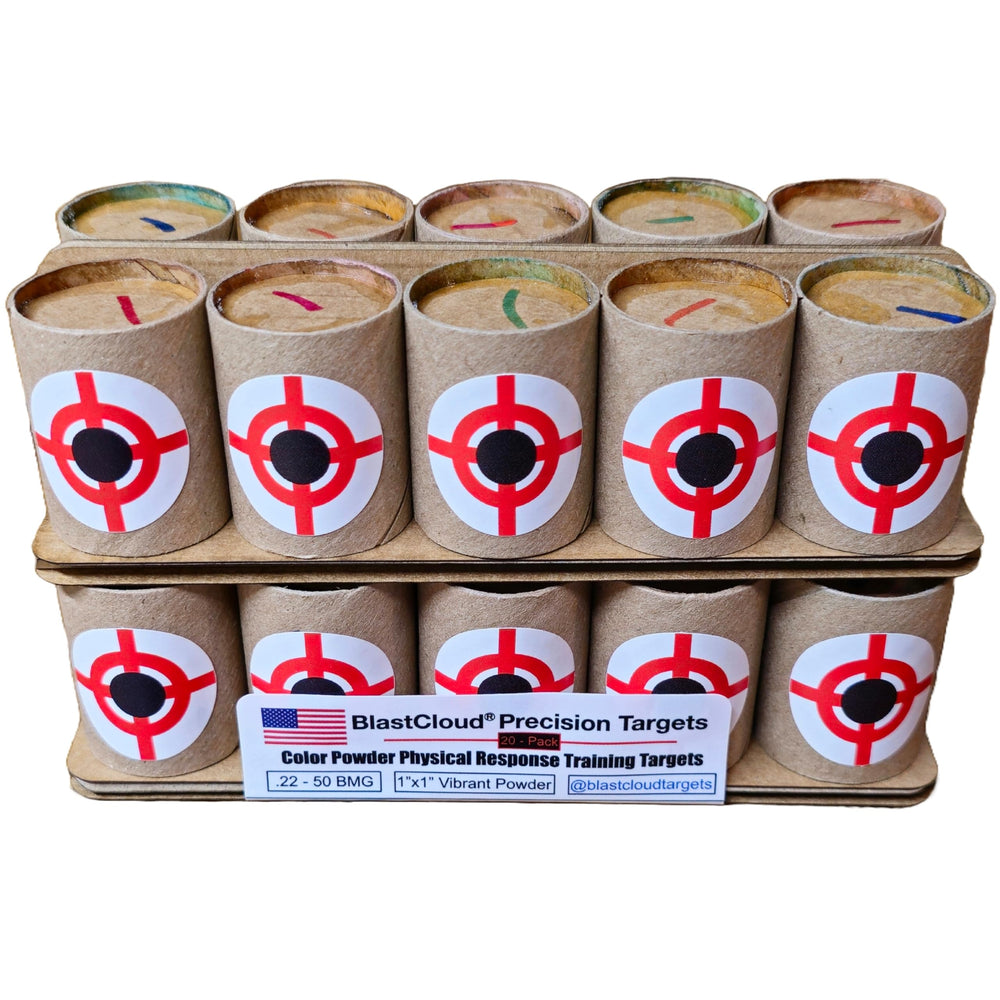 Ames Targets BlastCloud precision-pack-20-targets arranged for varied drills and practice.