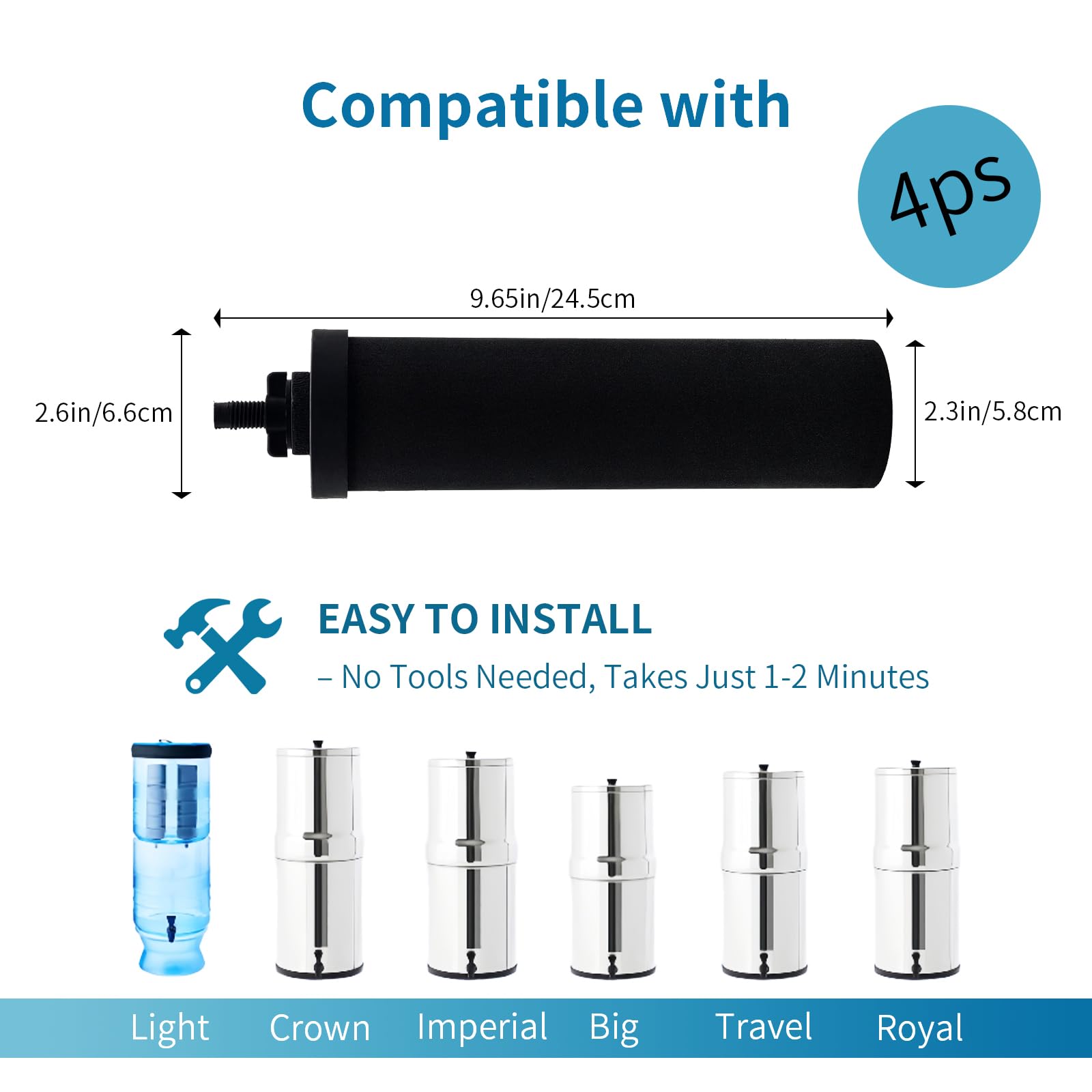 Amestar Pur Berkey BB9-2 installation-ready design for easy replacement