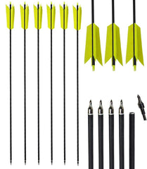 AMEYXGS 12-pack archery arrows in yellow, 31.5 inch, ideal for target practice.