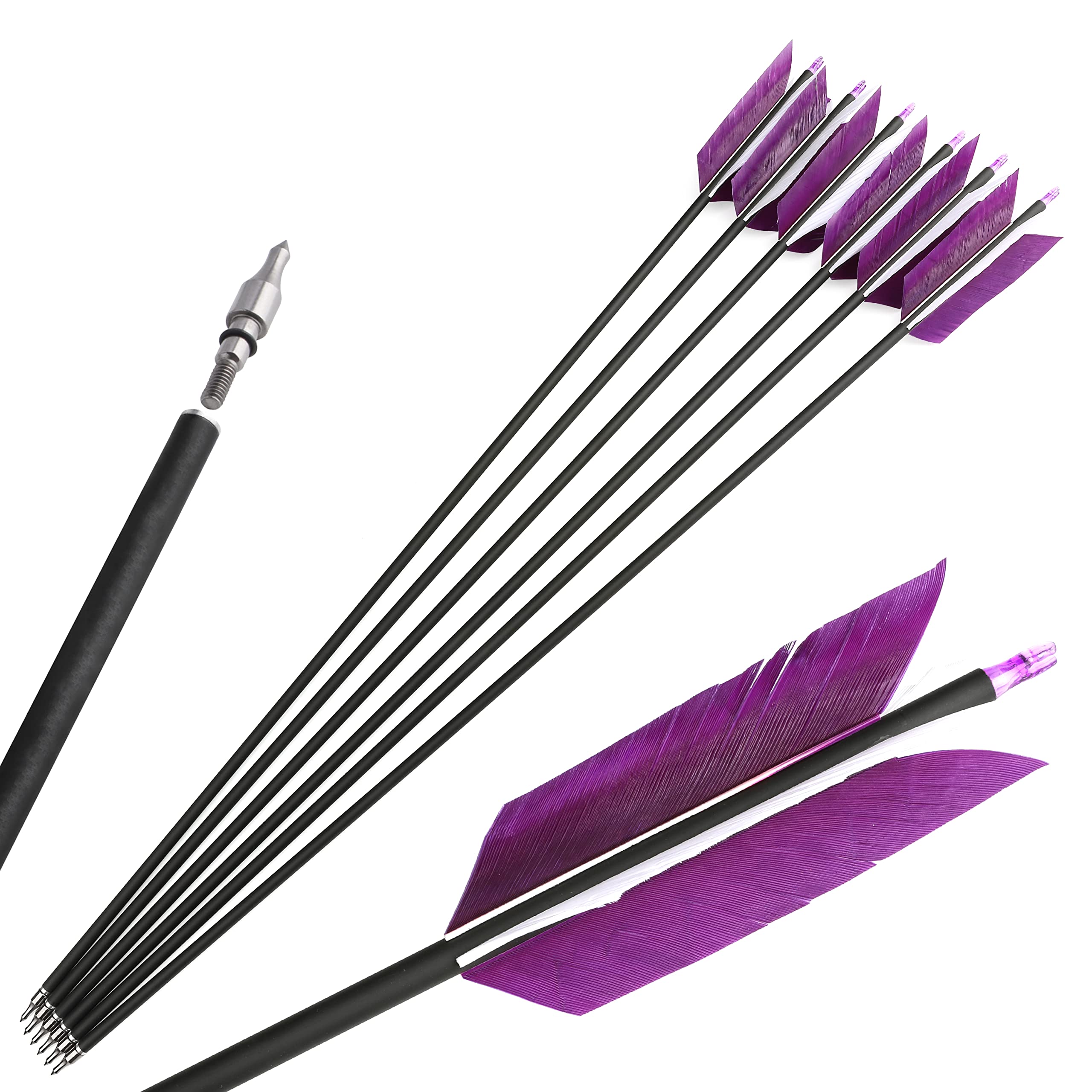 AMEYXGS 500 spine arrow image shows compatibility with common bows.