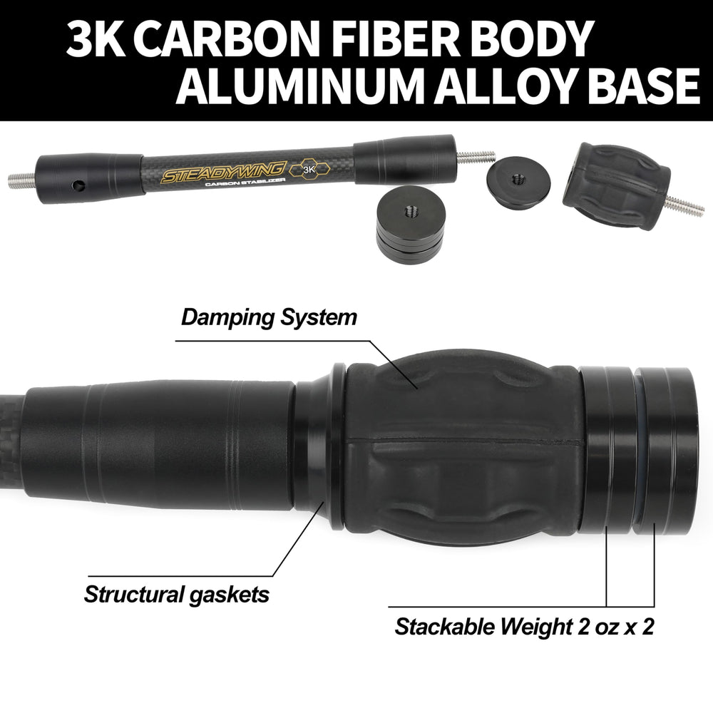 AMEYXGS archery stabilizer 10in rod boosts balance for steadier aiming