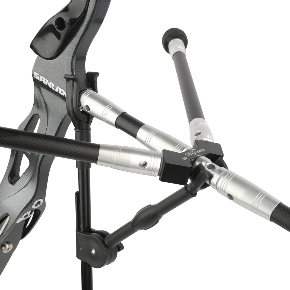 AMEYXGS archery stabilizer 10-inch silver segment enhances vibration damping for smoother follow-through.