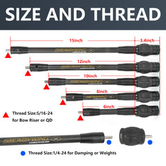 AMEYXGS archery stabilizer 12in rod customizes weight distribution for precision.