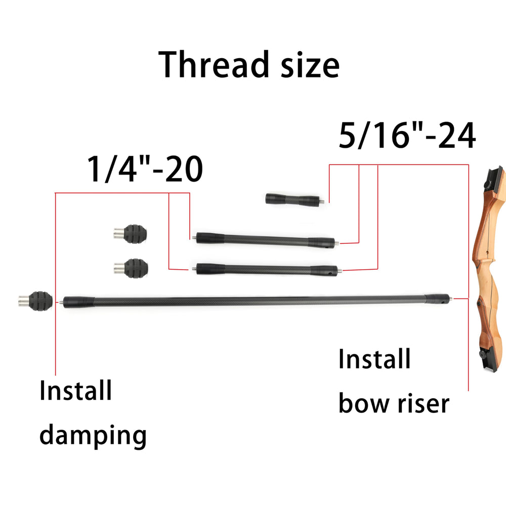 AMEYXGS archery stabilizer set packaging highlights easy installation