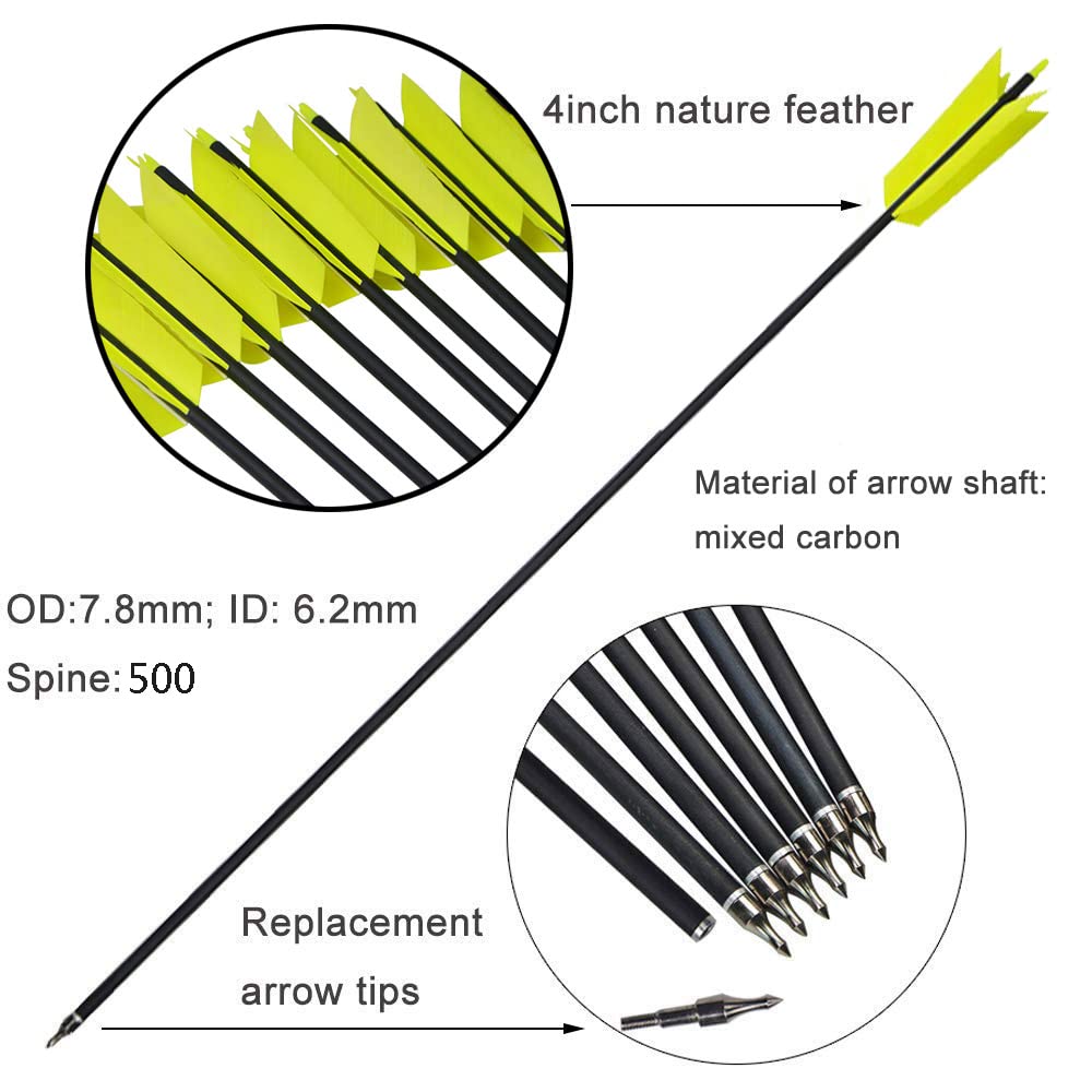 AMEYXGS turkey feather fletching close-up showing stabilized flight for practice.