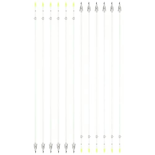 AMEYXGS bowfishing white shaft arrow offers durable fiberglass for water shoots.