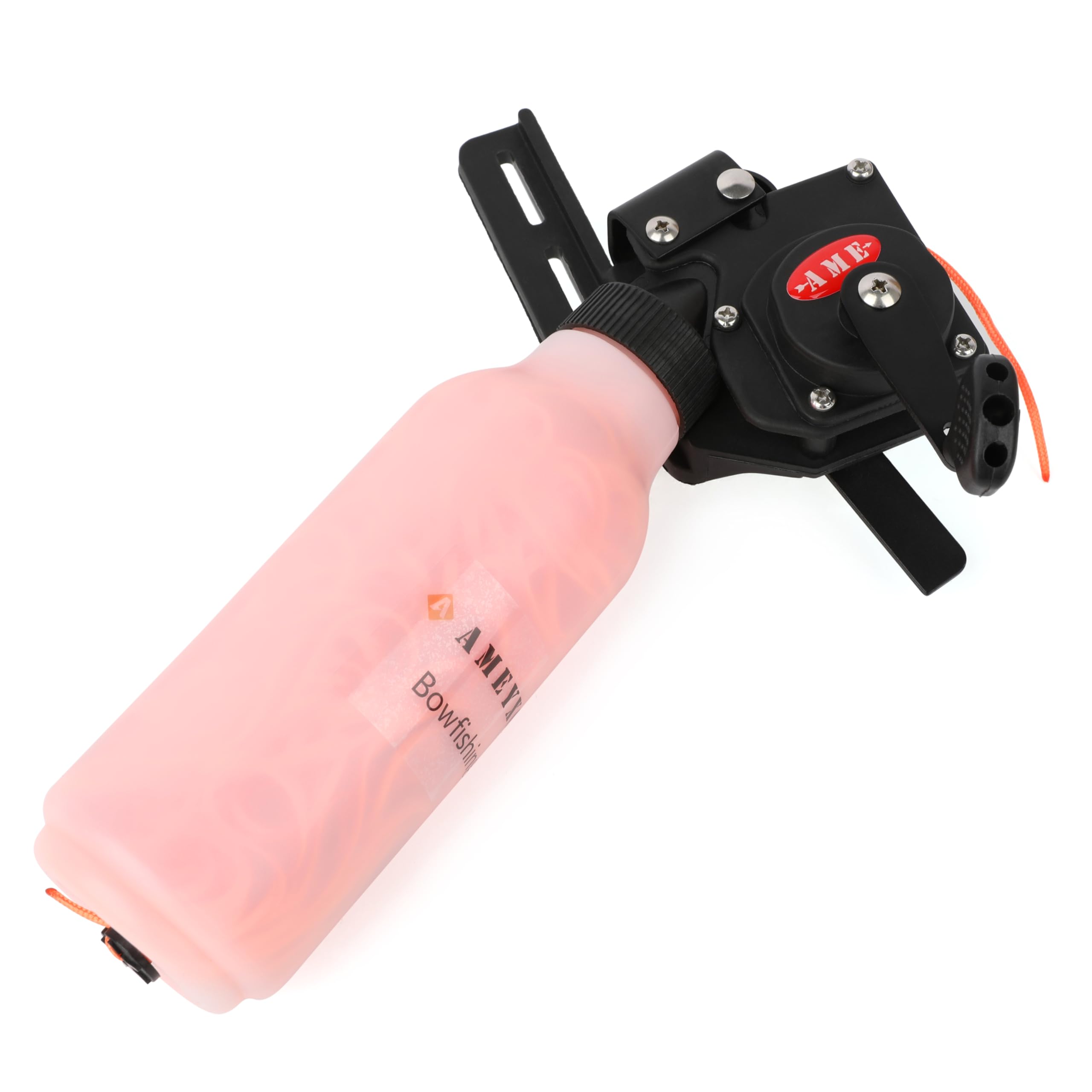 AMEYXGS bowfishing reel with orange finish and 40m line