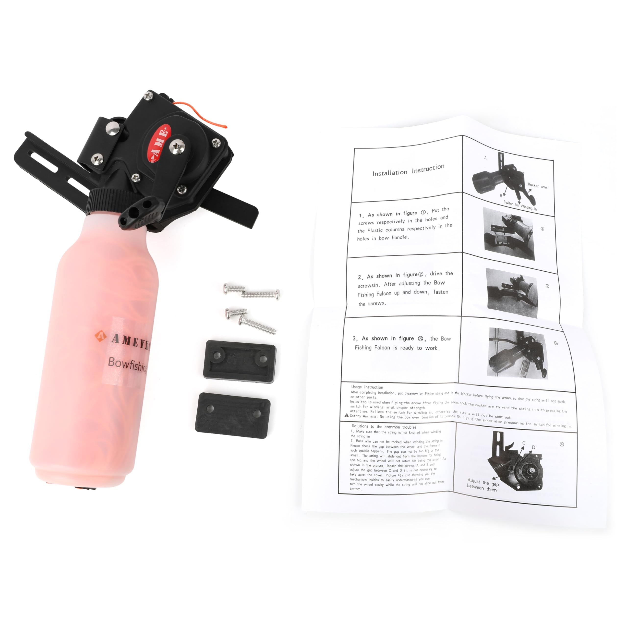 Bowfishing reel suitable for archery hunting