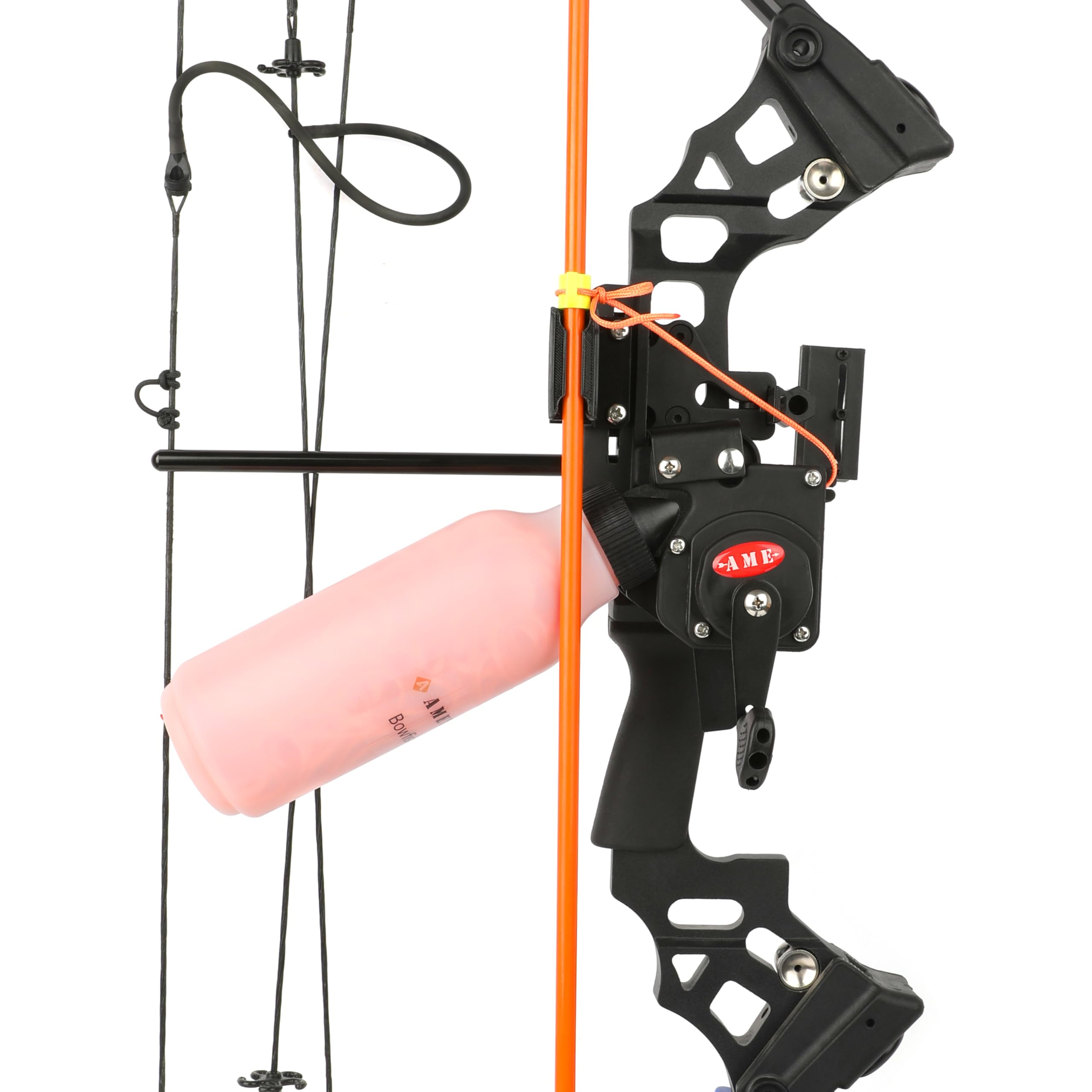 Bowfishing reel assembly and installation example