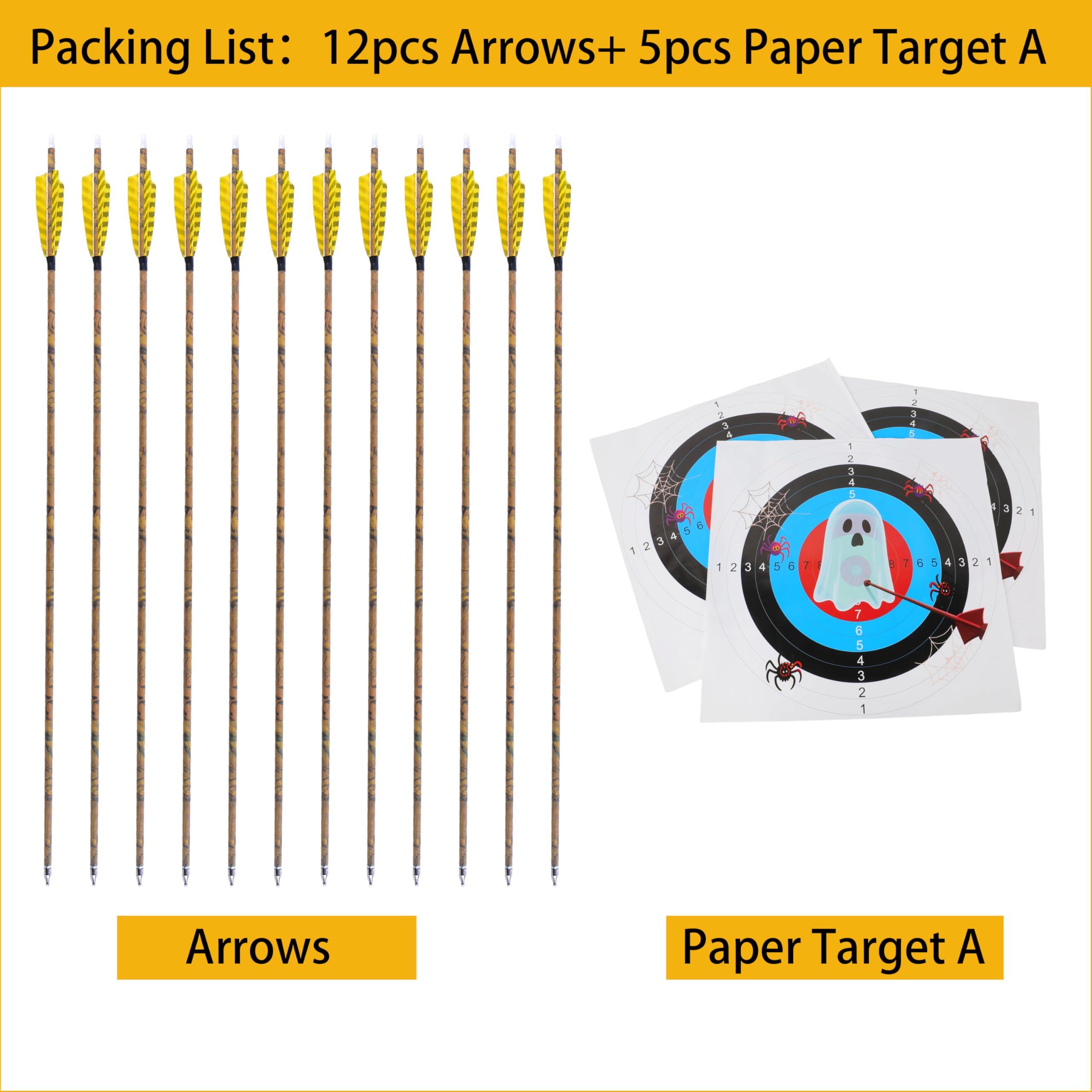 AMEYXGS camo carbon arrow with 4-inch turkey feathers for stability
