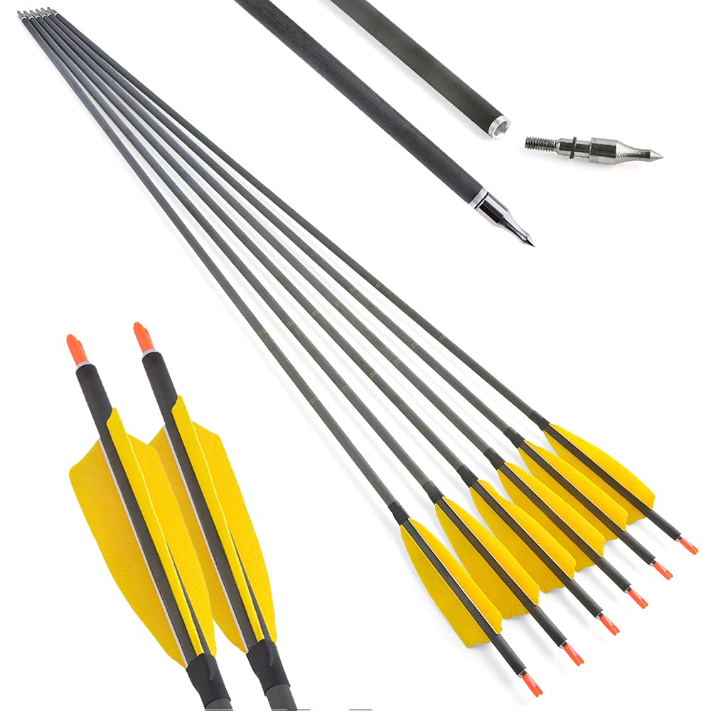 AMEYXGS carbon arrow 34inch with 400 spine for precise target practice.