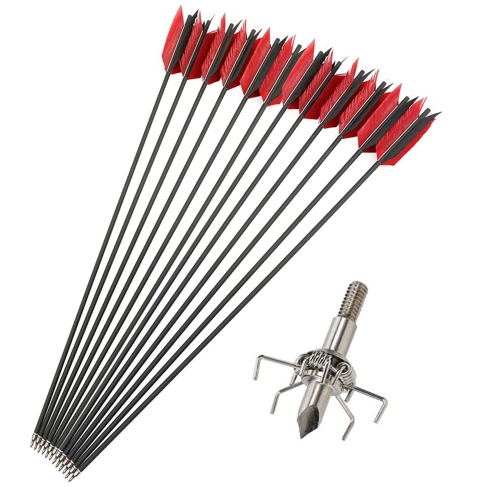 AMEYXGS flu flu arrow with carbon shaft for practice targeting.