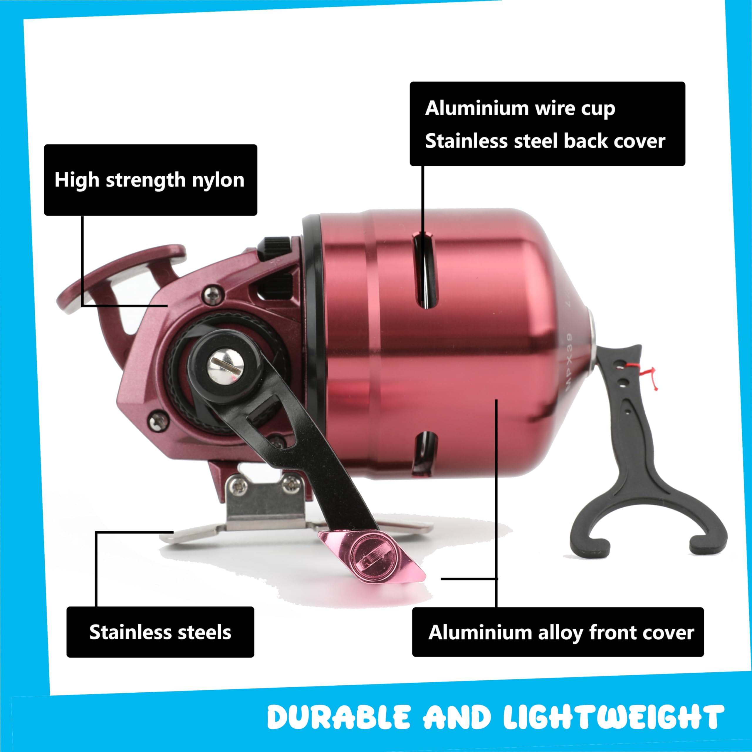 MPX39 spool capacity showing 85 yards of 50 lb Dyneema line