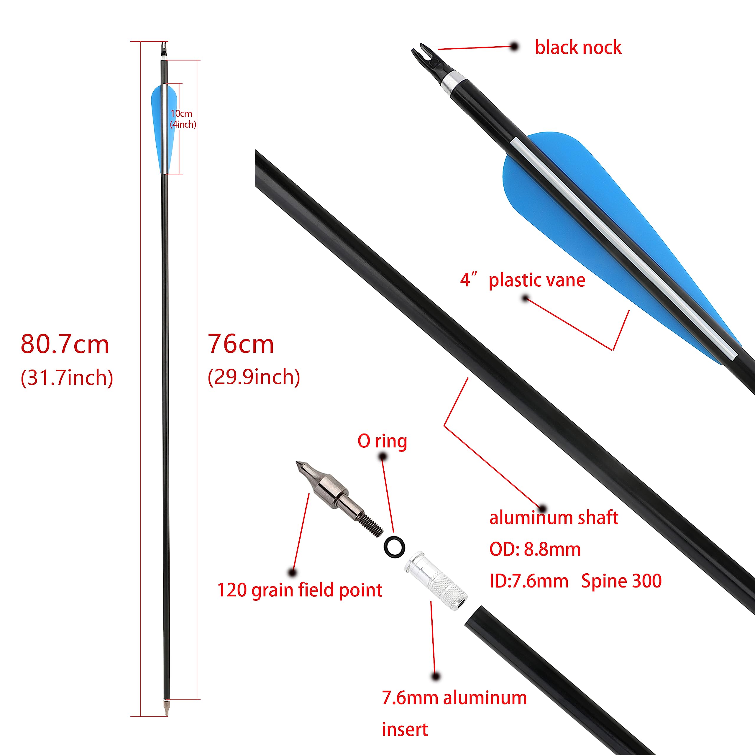 AMEYXGS removable screw-in tips for easy maintenance in outdoor shooting