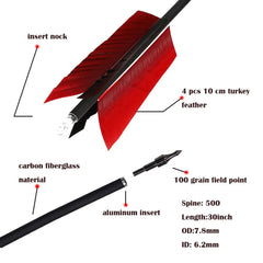 AMEYXGS turkey-feather fletched arrow for high-visibility practice.