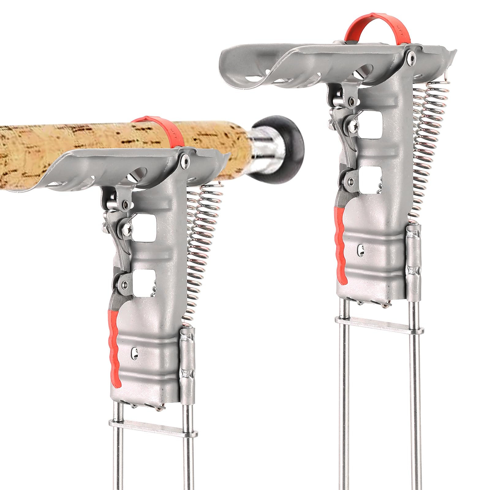 AMGSH 2-pack automatic spring fishing rod holders front view