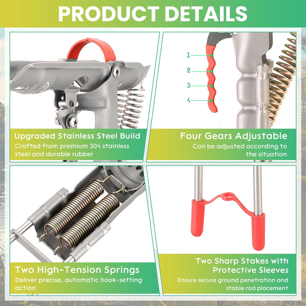 Double spring design inside the rod holder for sensitivity