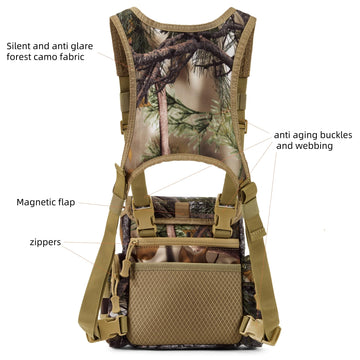 AMHEH binocular harness magnetic flap delivers silent, secure lid in the field.