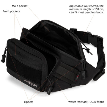 AMHEH 3.5L fanny pack supports multiple carry configurations for versatility