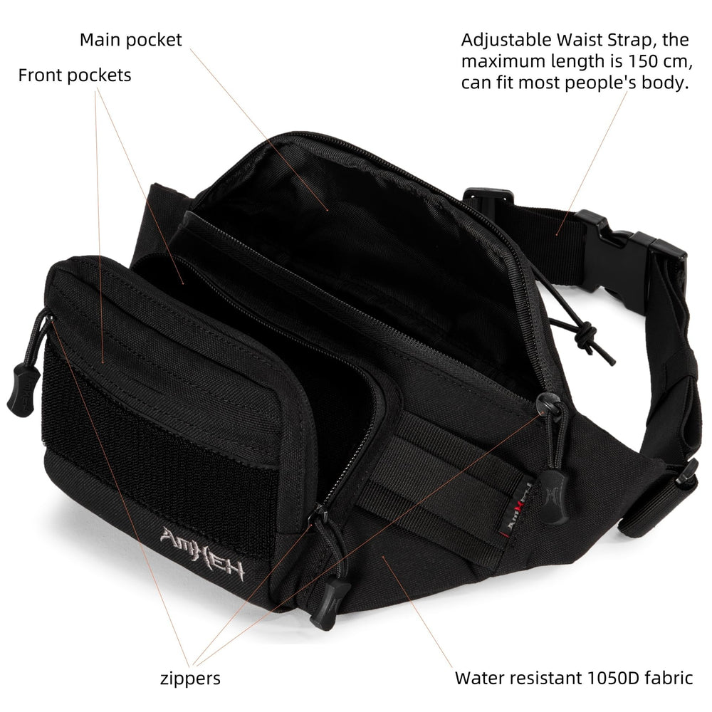 AMHEH 3.5L fanny pack supports multiple carry configurations for versatility