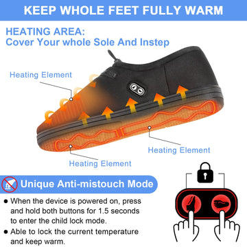 Amiable heated slippers battery pack offers cordless convenience for indoors.