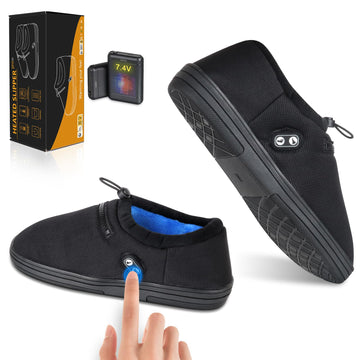 Amiable heated slippers front view with cozy warmth for chilly mornings.