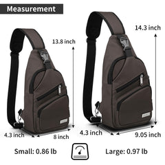 AMJ crossbody sling bag small brown back view with sleek silhouette for hands-free travel