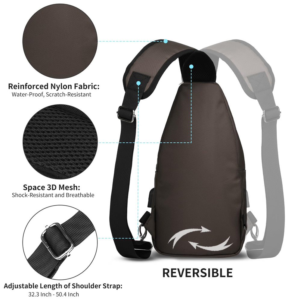 AMJ crossbody sling bag small brown pockets organize phone and keys