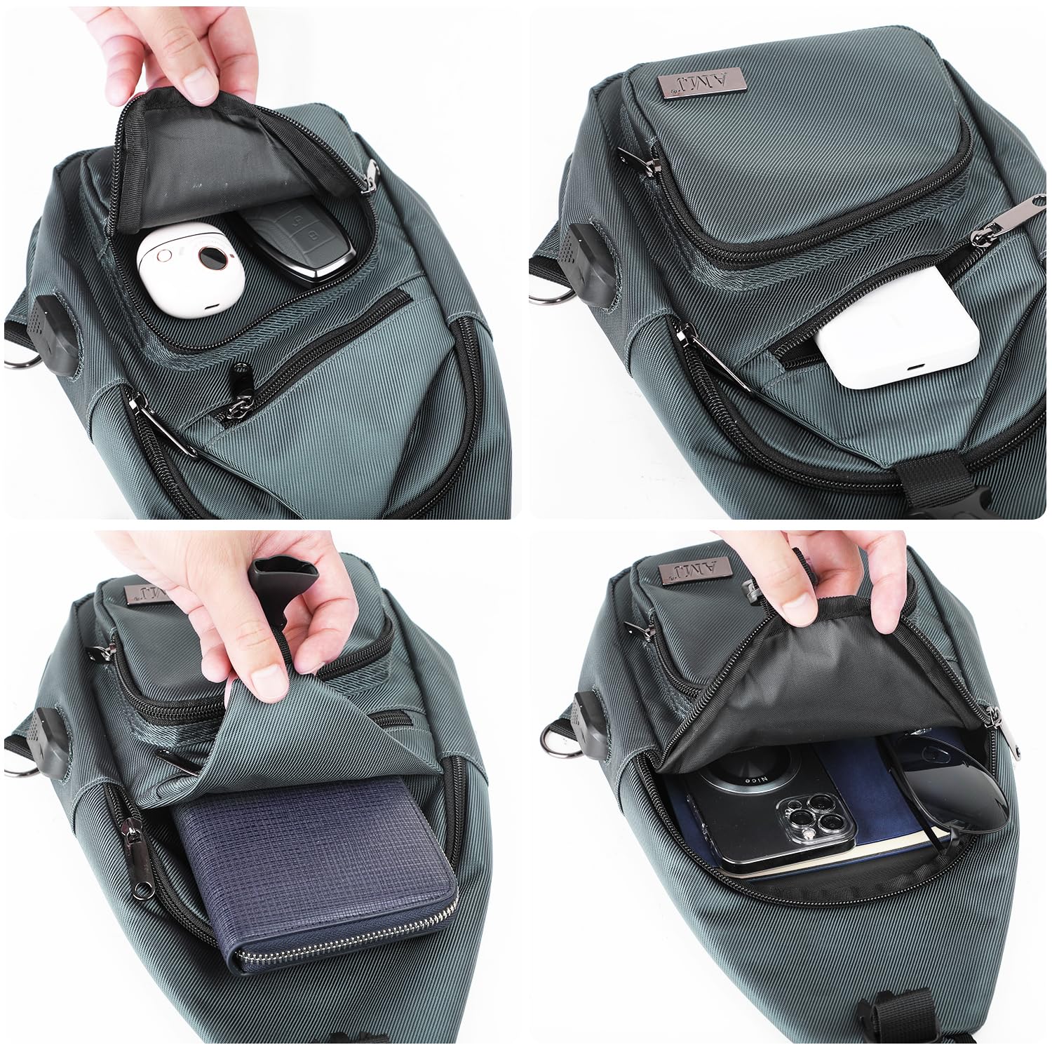 AMJ sling bag dimension shows compact size suitable for daily essentials