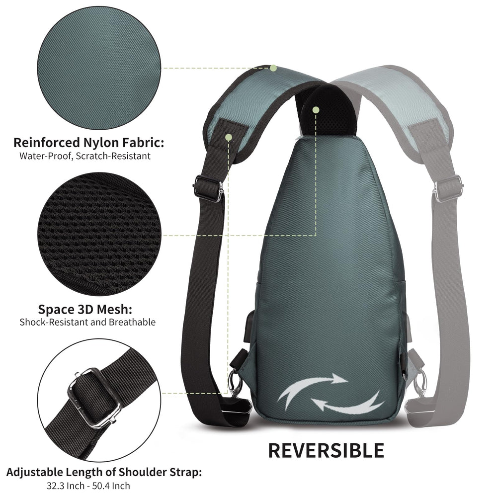 AMJ sling bag multi-scene use demonstrates versatility for hiking, commuting, and travel
