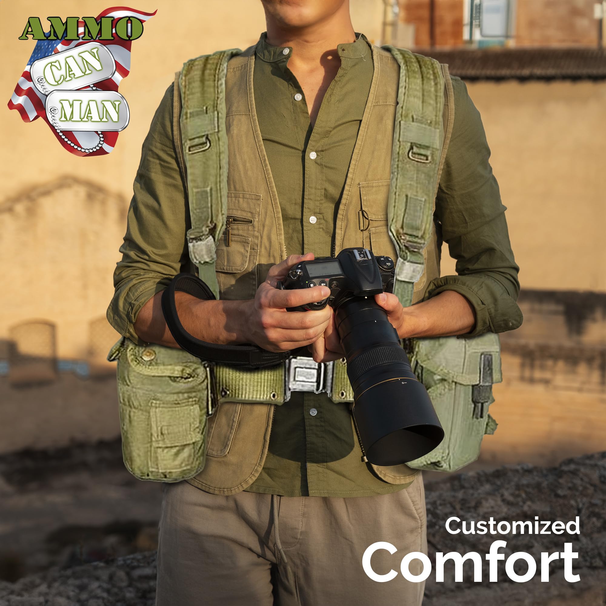 Ammo Can Man 1qt canteen with cover—compact gear for trekking