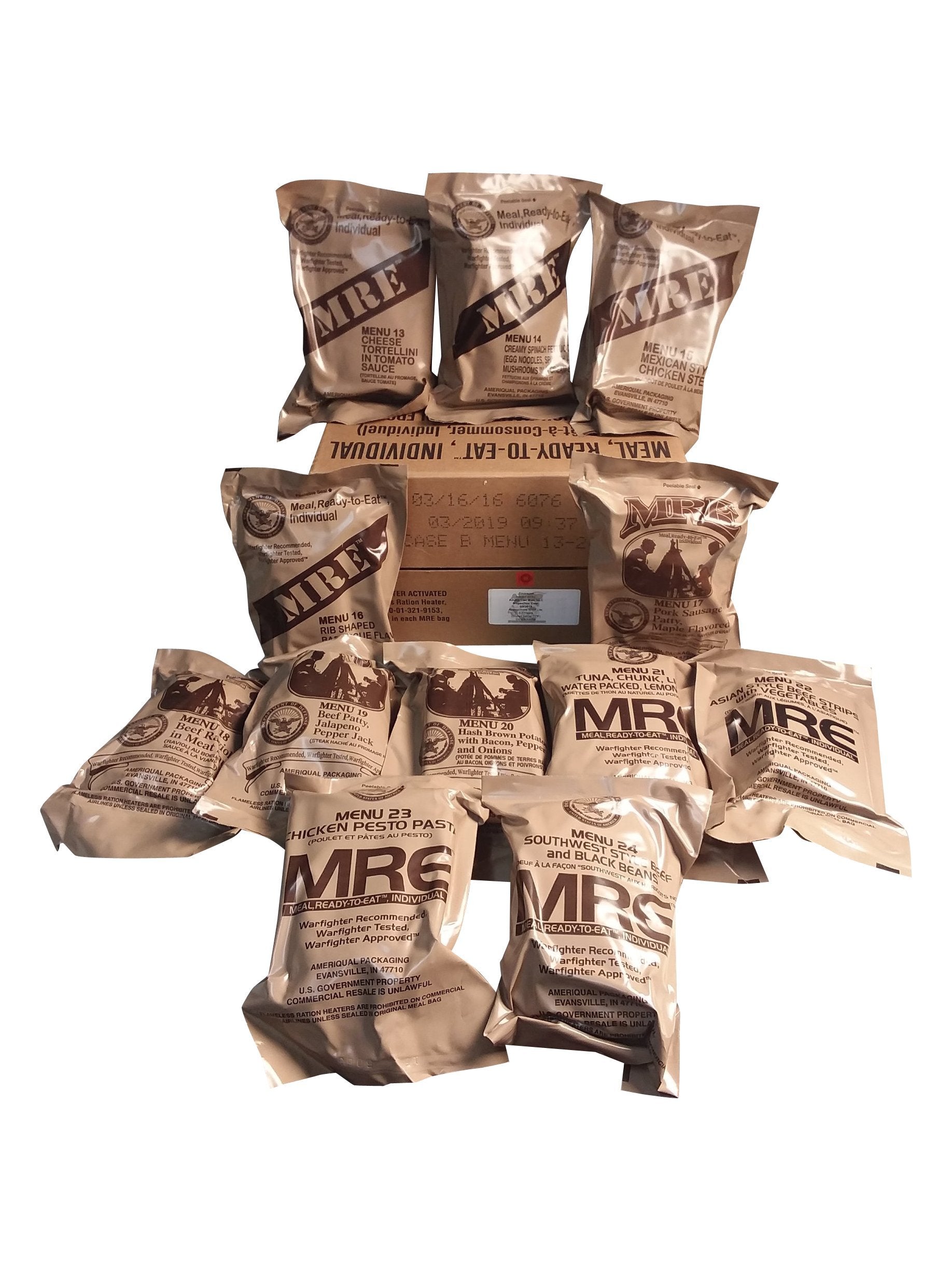 Ammo Can Man MRE Case interior view, organized rations for quick access