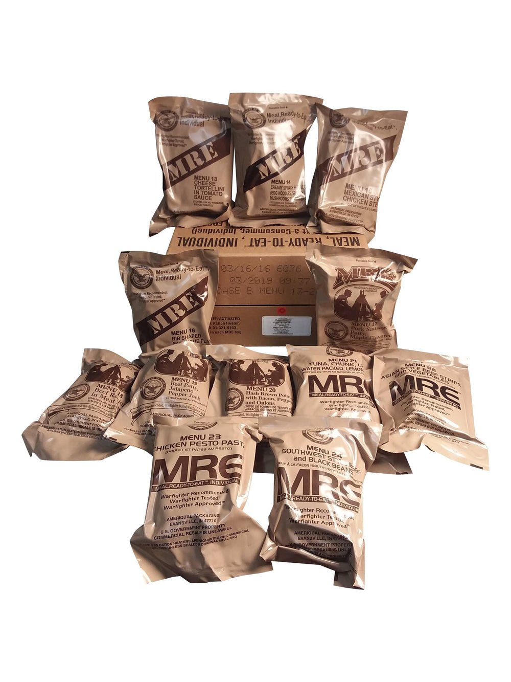 Ammo Can Man MRE Case interior view, organized rations for quick access