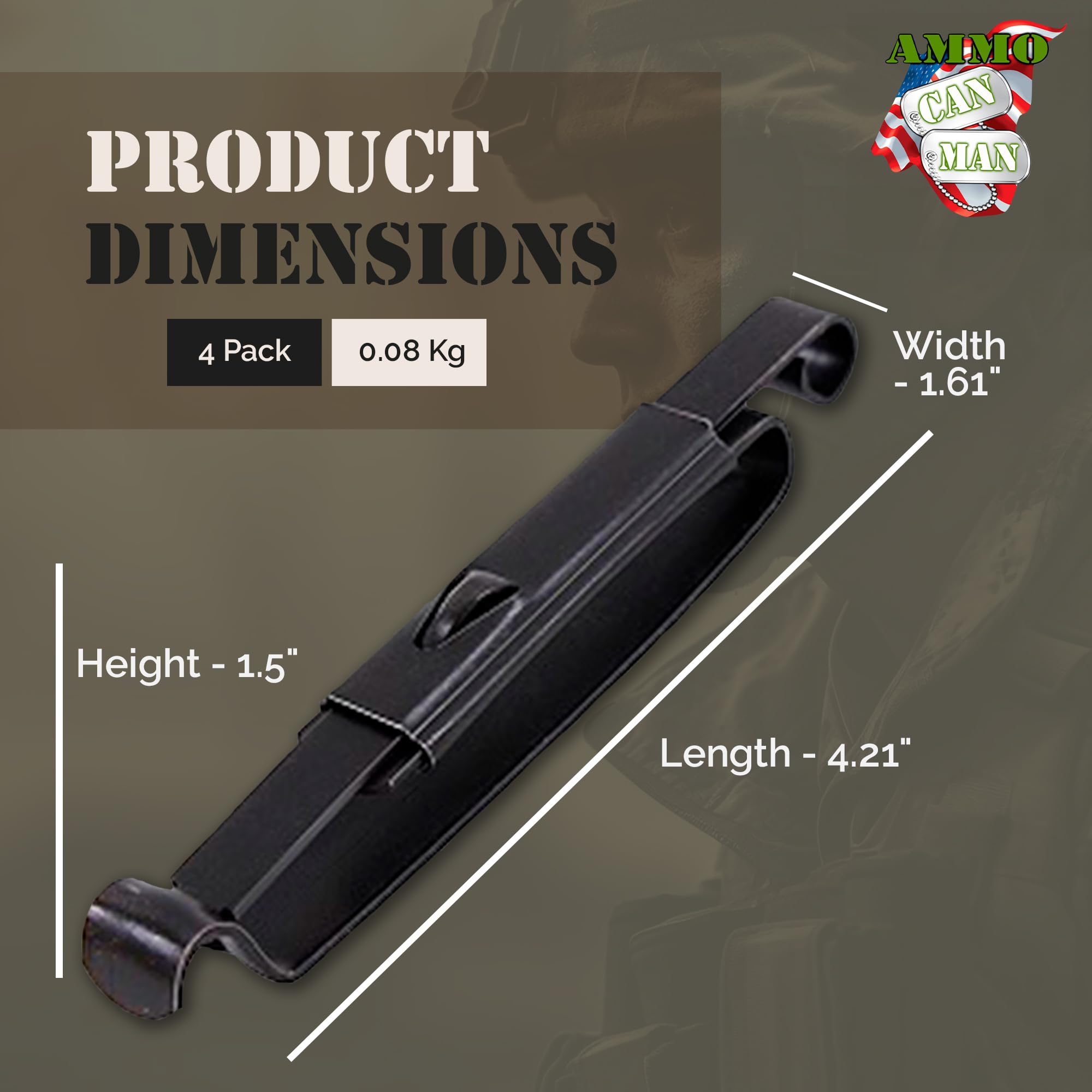 GI metal belt keepers fit most belts for versatile duty gear.