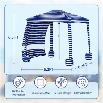 AMMSUN Beach Cabana 6.2-foot canopy delivering ample shade for groups.