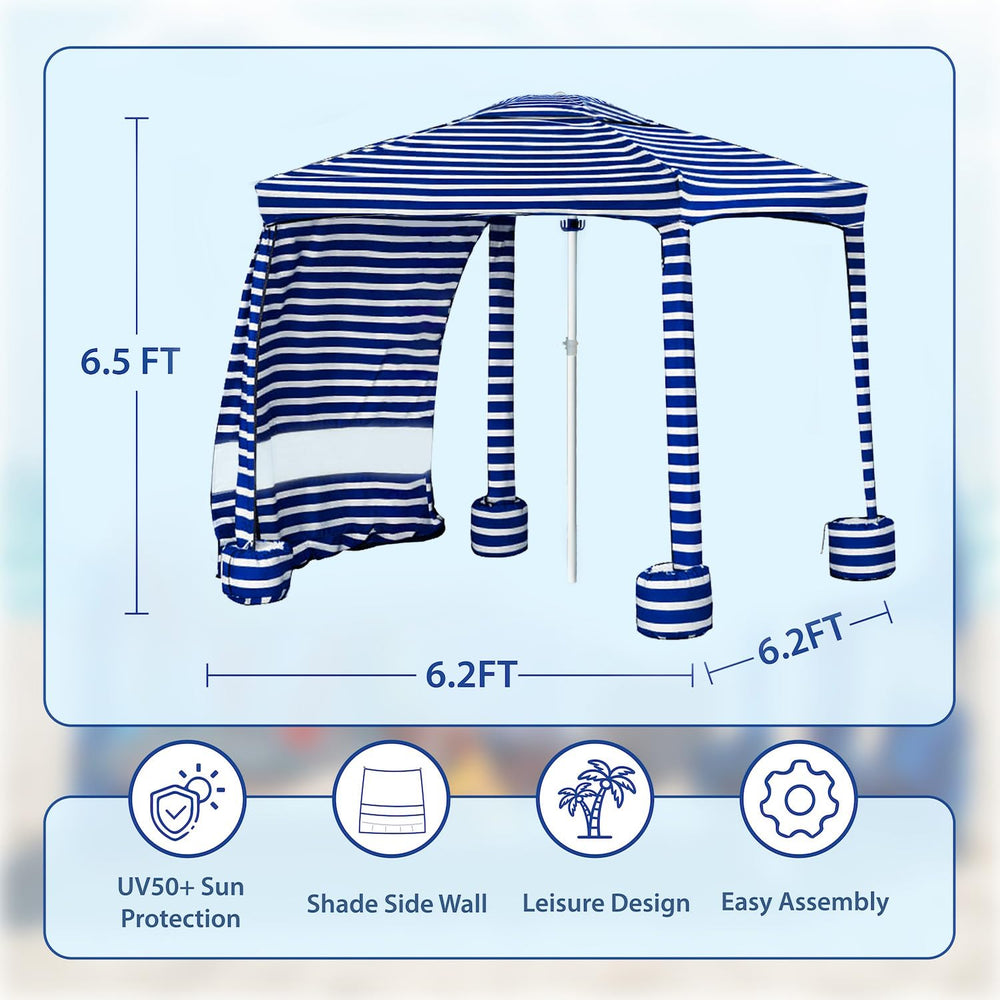 AMMSUN Beach Cabana 6.2-foot canopy delivering ample shade for groups.