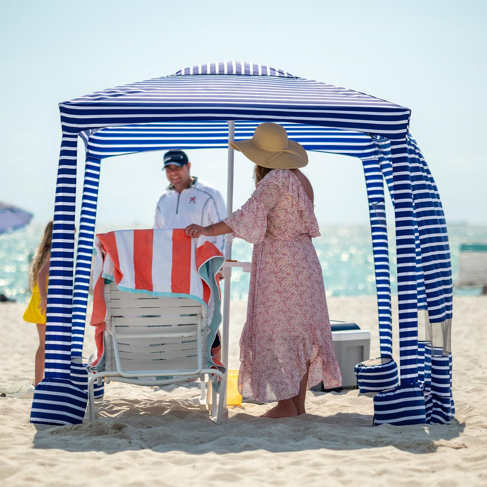 AMMSUN Beach Cabana in bright colors for quick, easy shade on sunny beaches.
