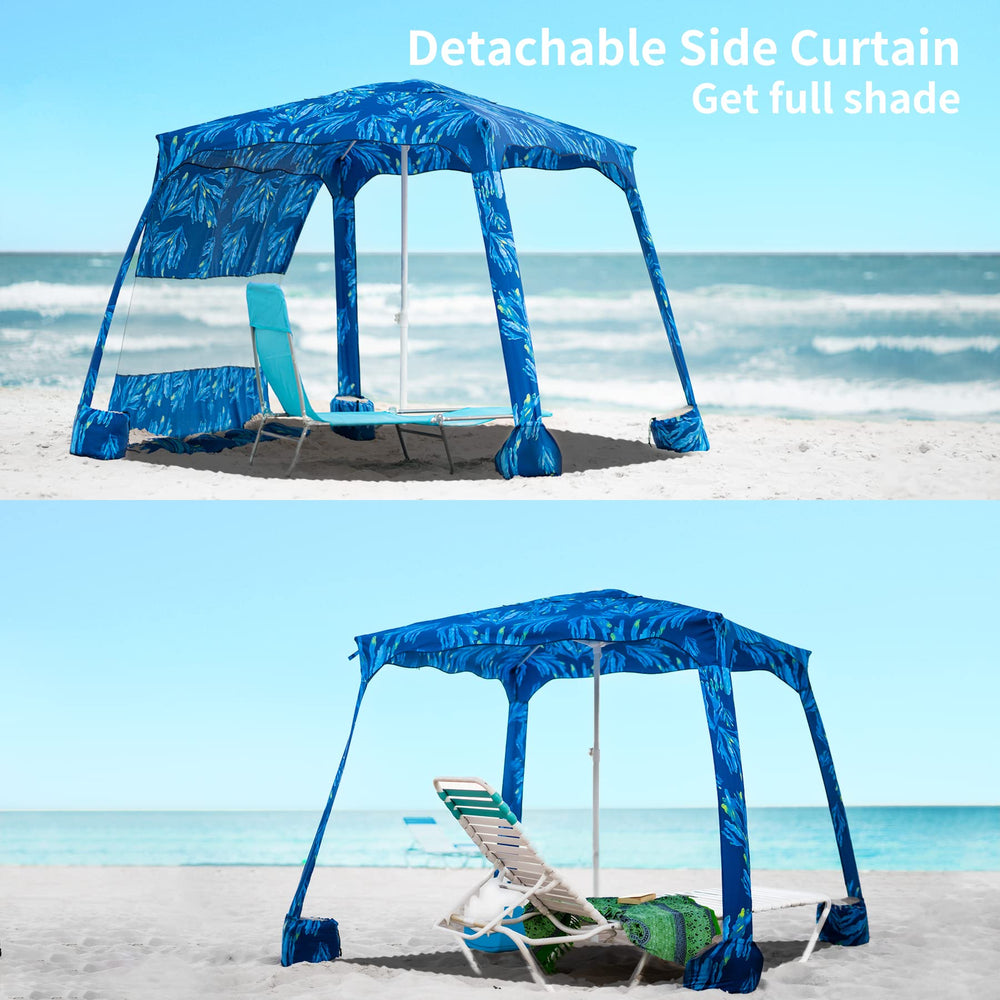 AMMSUN Beach Cabana sand pockets stabilize the canopy on windy shores.