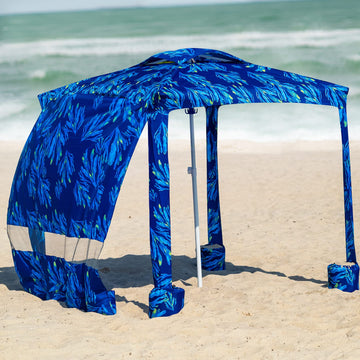 AMMSUN Beach Cabana sturdy steel ribs support a durable sun shelter.