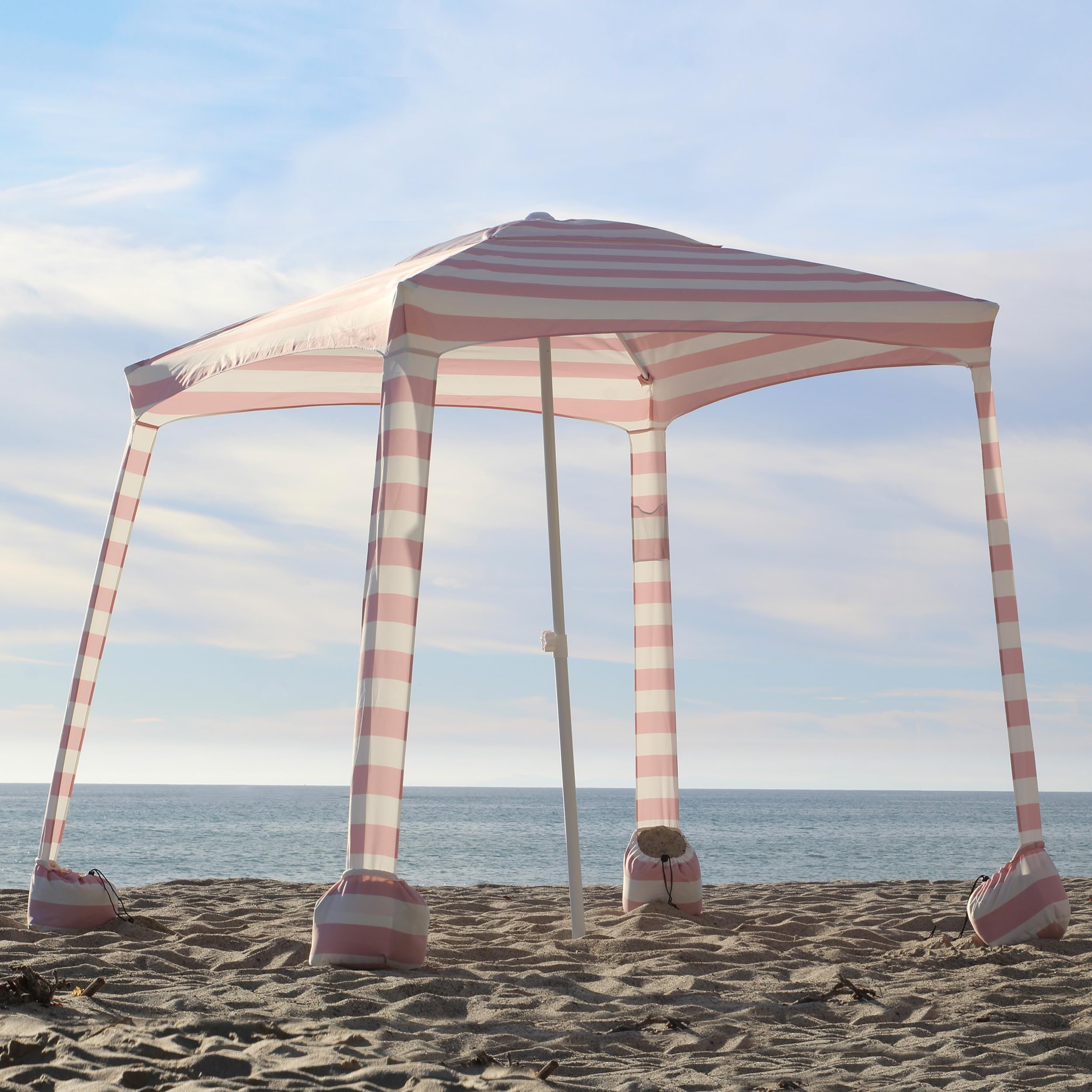 AMMSUN Beach Cabana detachable-sidewall provides full shade when needed plus flexible open-air space.
