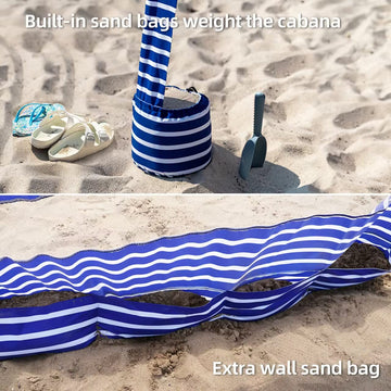AMMSUN Beach Cabana sets up in minutes with a two-part design for stress-free shade.