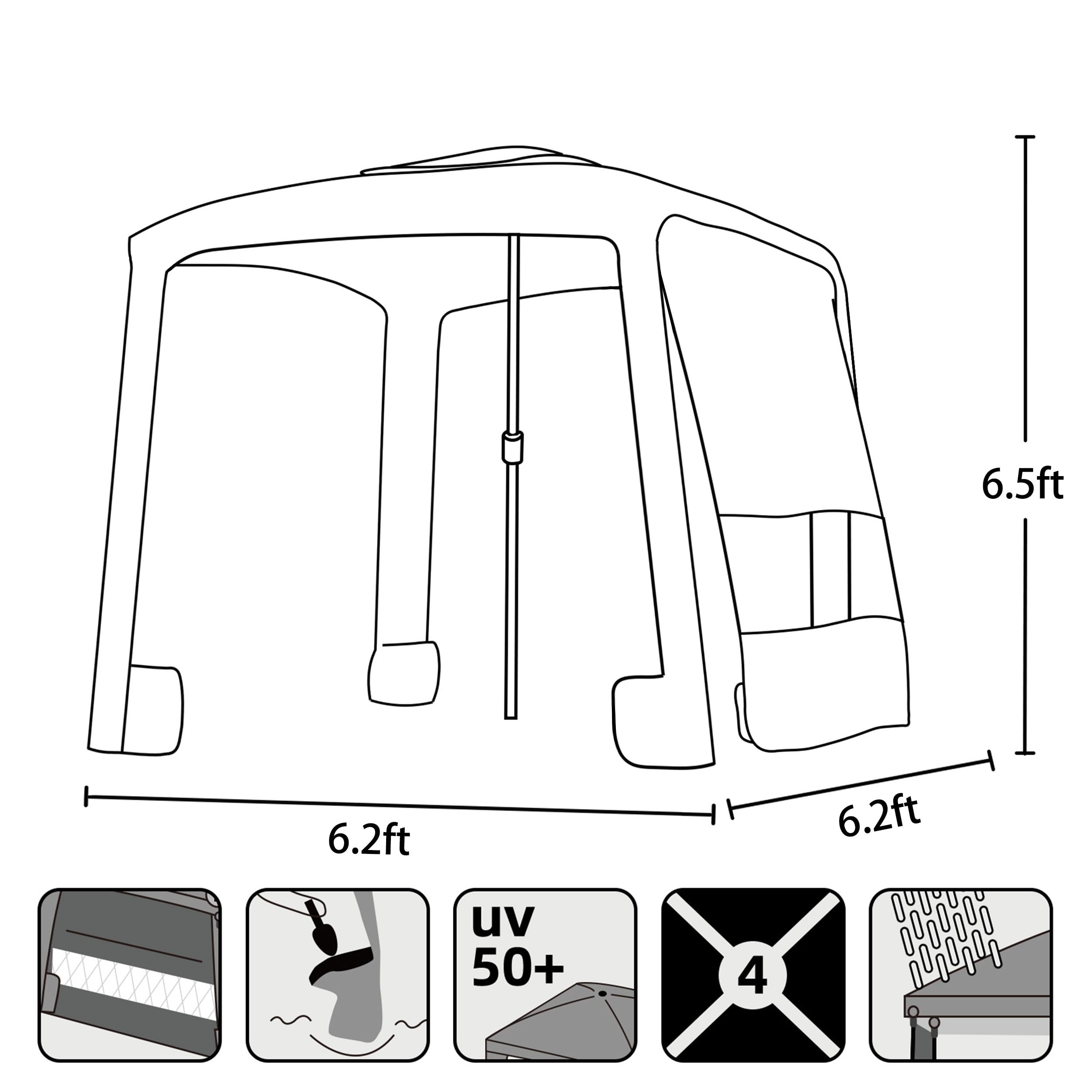 AMMSUN Beach Cabana quick-setup enables one-person assembly in minutes for spontaneous beach time.