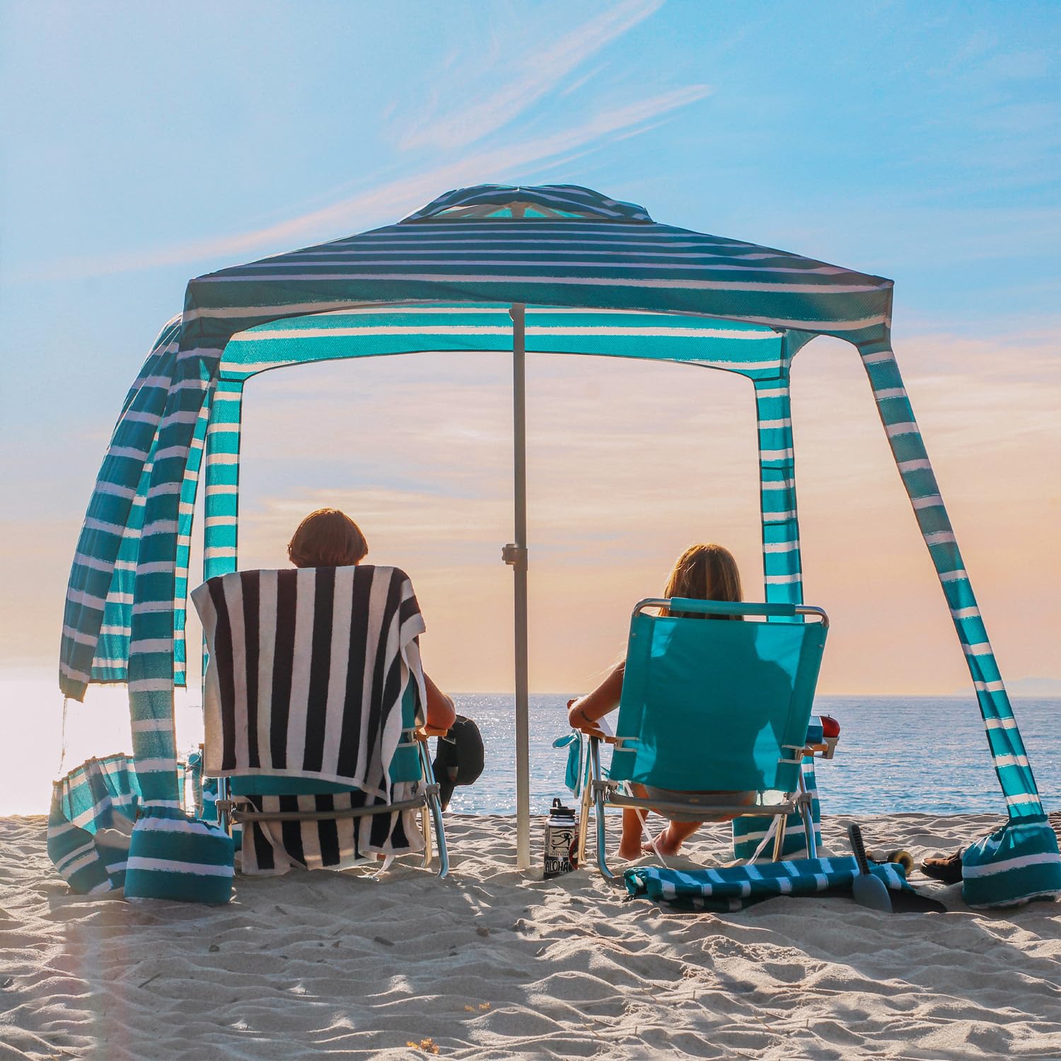 AMMSUN Beach Cabana sand pockets highlight stability at the shoreline.
