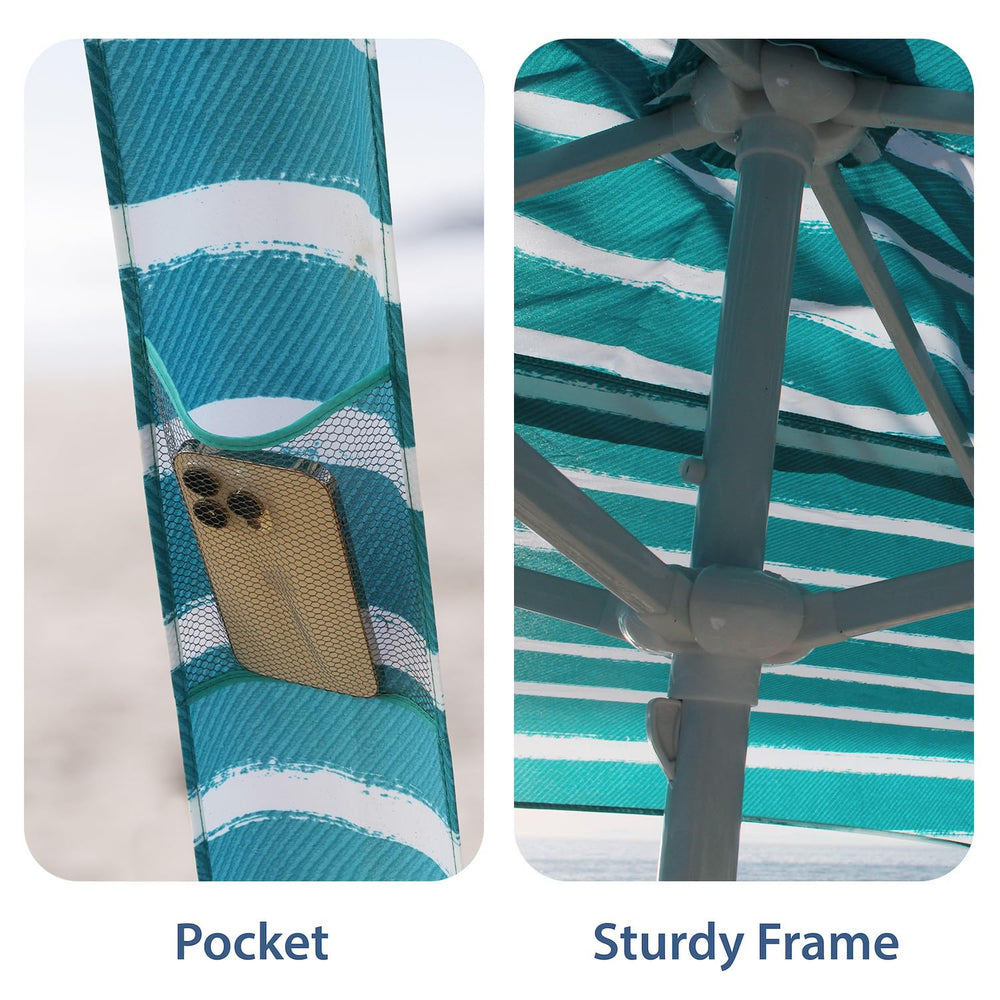 AMMSUN Beach Cabana side-wall detachable shows full-coverage shade option.