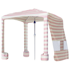 AMMSUN Beach Cabana stable-setup shows sturdy sand pockets for reliable shade during windy beach days.