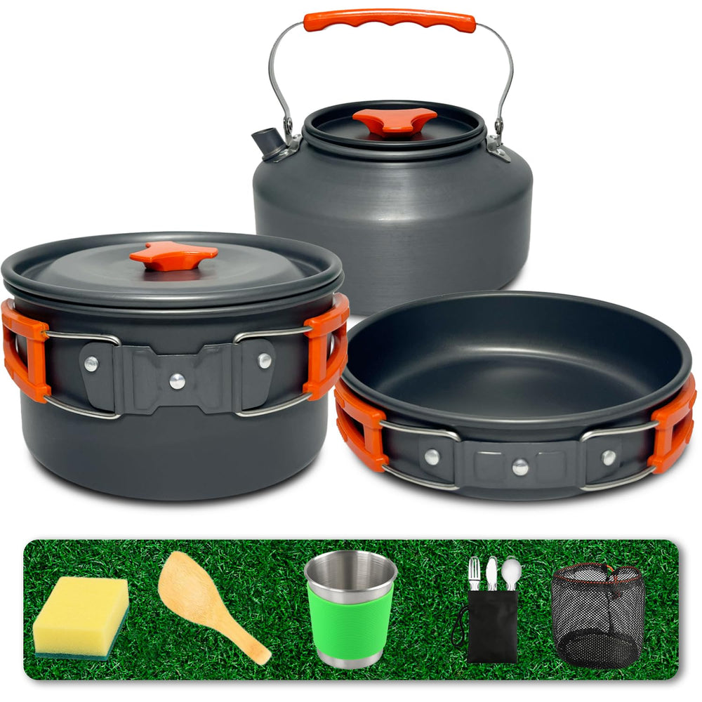 Amomb camping pot 35oz with lid for efficient outdoor cooking on the trail.