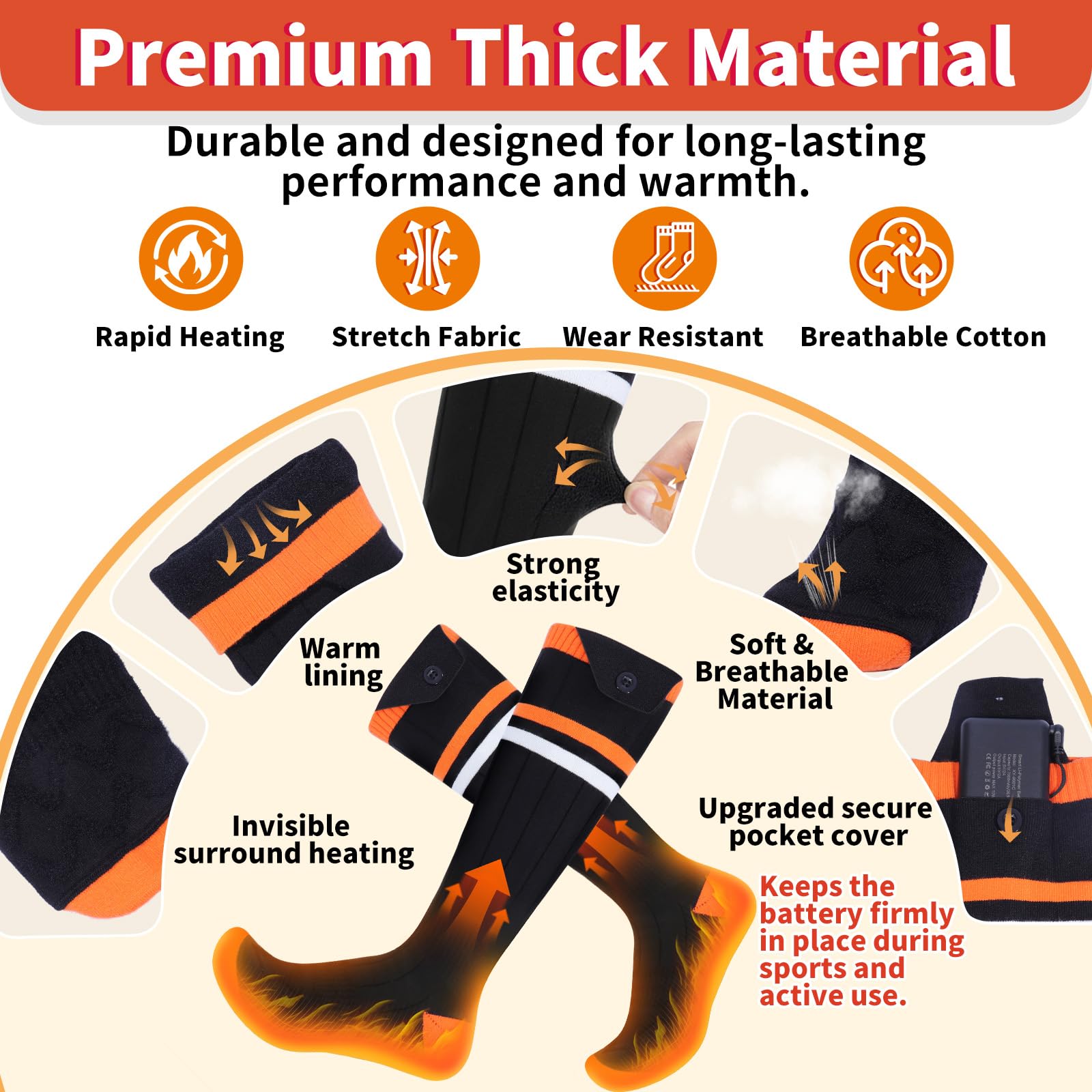 Amortherapie heated socks with four settings controller for customizable comfort outdoors