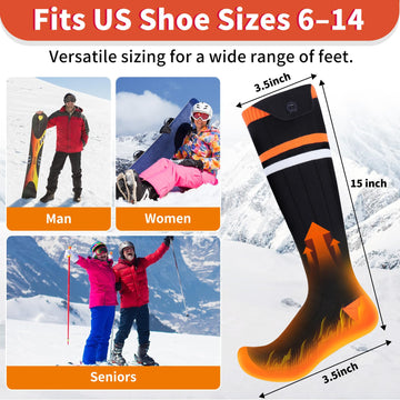 Amortherapie heated socks showing full-foot heating area for even warmth on cold hikes